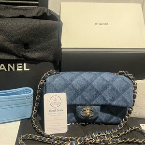 Chanel 22B Denim Mini Flap Bag